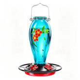 YHCHHZUI comedero frontal de vidrio con diseño floral atractivo para jardines