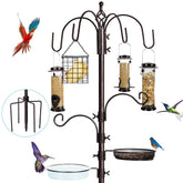 YINGYM poste completo frontal mostrando los 6 ganchos y accesorios para aves