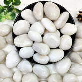 YISZM paquete frontal con piedras blancas pulidas, aspecto limpio y listo