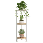 YIZAIJIA frente del soporte de plantas mostrando estabilidad y ahorro de espacio
