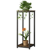 YIZAIJIA estante esquinero frontal mostrando plantas y orden práctico