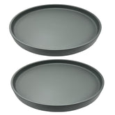 Yukfona plato cerámico frontal mostrando acabado gris y protección