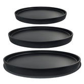 Yukfona plato cerámico frontal mostrando acabado negro y protección de superficies
