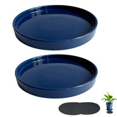 Yukfona plato frontal azul mostrando forma y borde, protege superficies