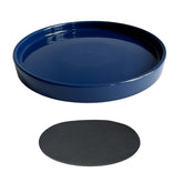 Yukfona plato frontal azul protegiendo superficies y embelleciendo macetas