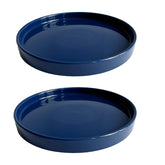 Yukfona plato frontal cerámica azul mostrando diseño y protección