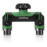 ZaakWang vista frontal del divisor mostrando doble salida y rosca GHT