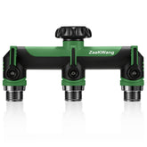 ZaakWang vista frontal del distribuidor mostrando tres salidas y válvulas, fácil control