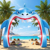 ZeahVeyora arco tiburón frontal como centro de fiesta, impacta visualmente