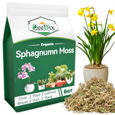 ZeeDix empaque frontal del musgo sphagnum mostrando volumen y marca
