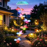 Zeiliuled campana frontal colgante mostrando seis mariposas iluminadas beneficios decorativos