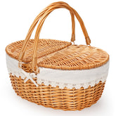 ZORMY cesta de picnic frontal mostrando diseño y tapa, elegante y práctica