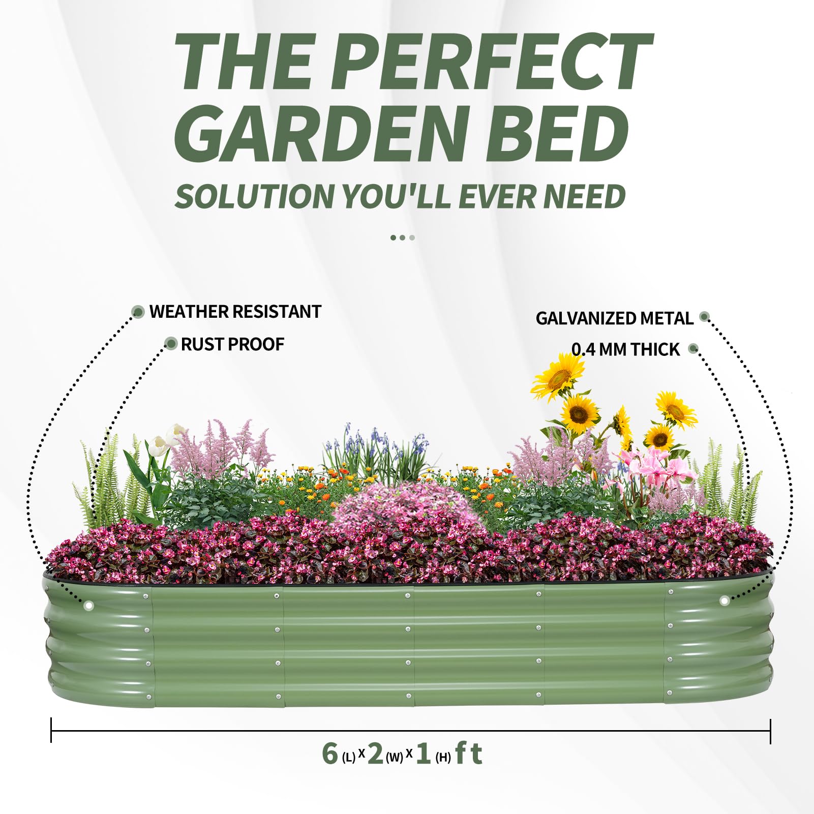 1MORE jardinera junto a una regla para comparación de tamaño y espacio de cultivo claro