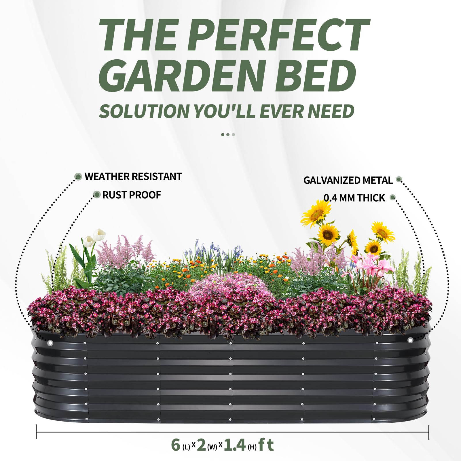 1MORE jardinera en uso con plantas y fácil acceso ergonómico
