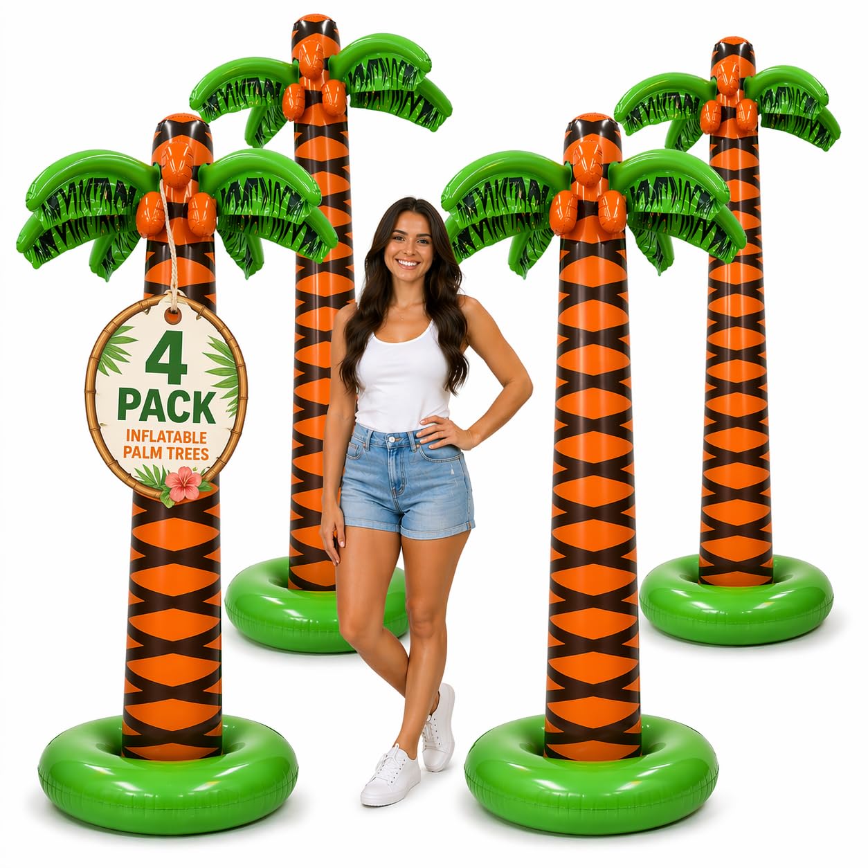 4E's Novelty palmera inflable frontal mostrando color vibrante y presencia