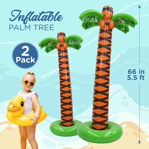 4E's Novelty palmera inflada junto a piscina creando ambiente tropical