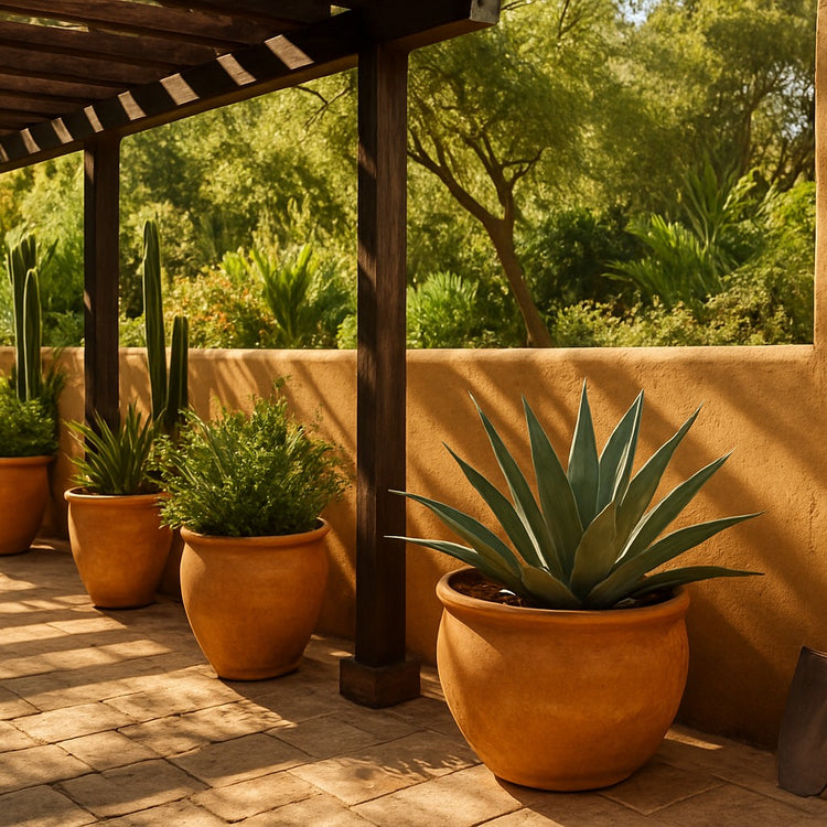 Terraza de jardín mexicana — héroe móvil JardinLuxe