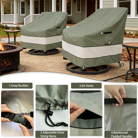 Aacabo funda junto a una silla para comparar tamaño y ajuste correcto