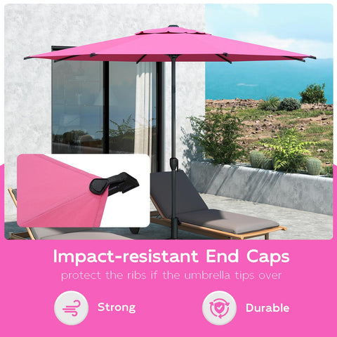 Abba Patio sombrilla sobre mesa para mostrar escala y sombra cómoda
