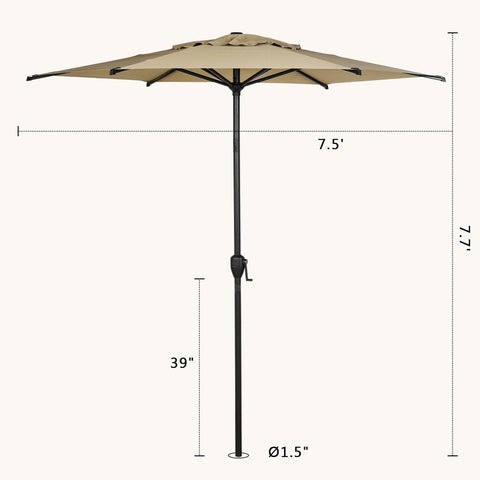 Abba Patio sombrilla junto a mesa para mostrar cobertura para 4–6 personas