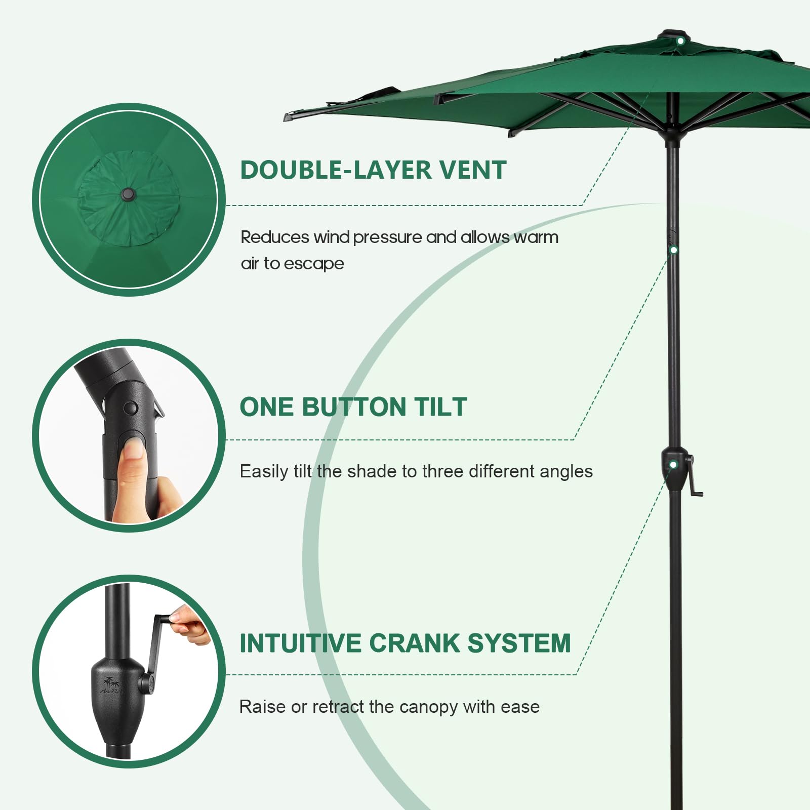 Abba Patio primer plano de la tela resistente y repelente al agua con acabado UPF