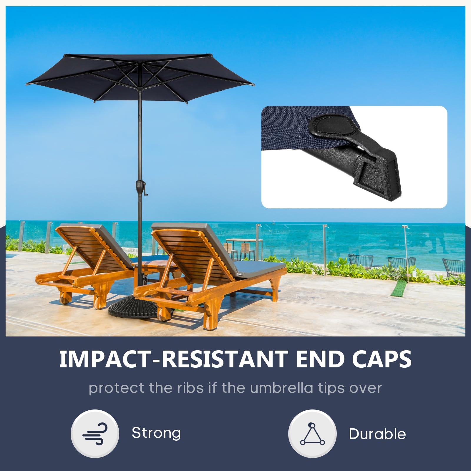 Abba Patio manivela para subir y bajar el parasol con facilidad y seguridad
