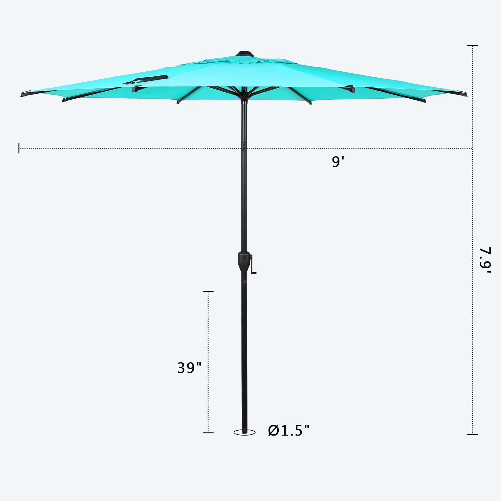 Abba Patio manivela fácil de usar para abrir y cerrar el parasol