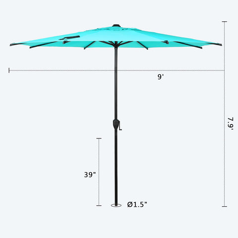 Abba Patio manivela fácil de usar para abrir y cerrar el parasol