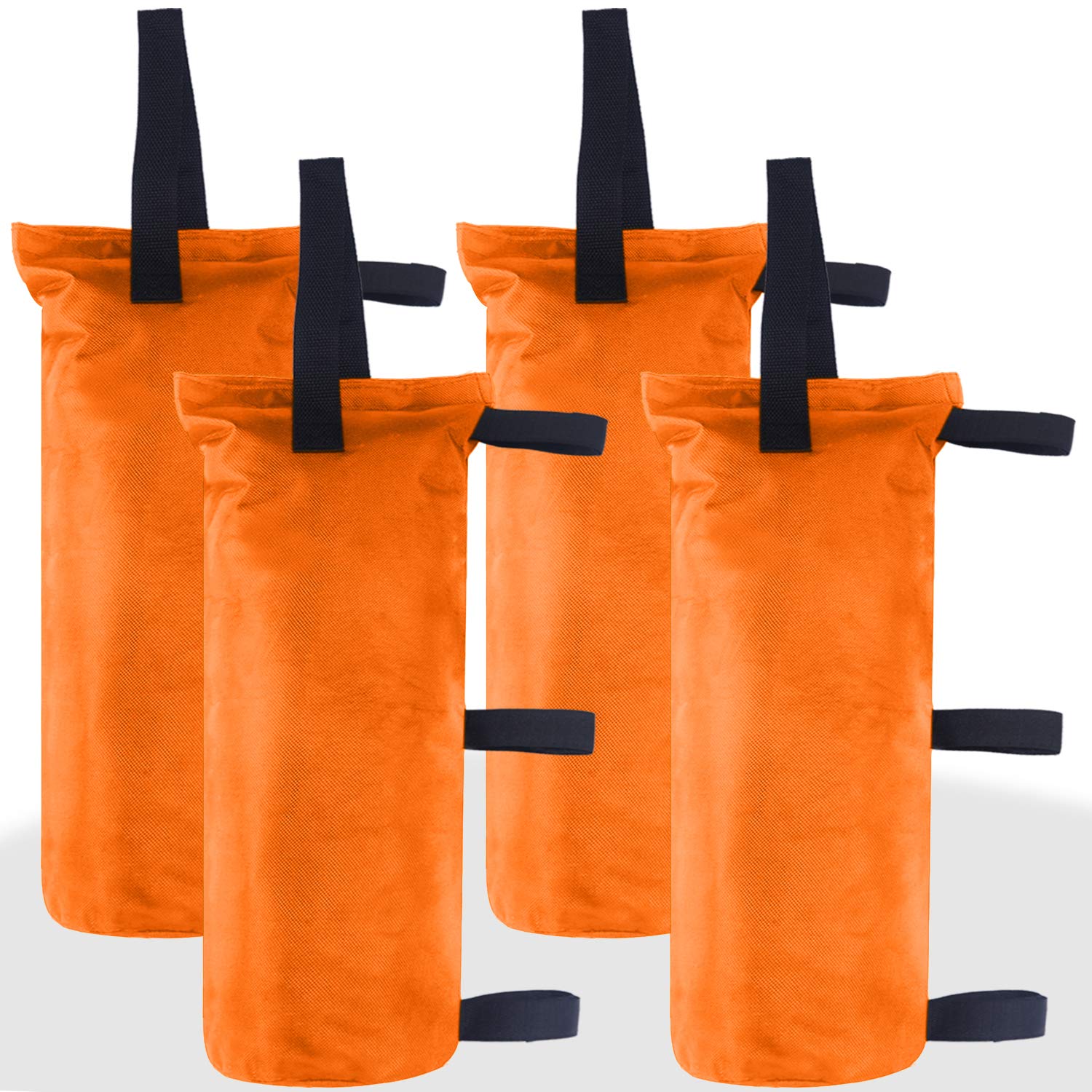 ABCCANOPY bolsa de peso frontal naranja mostrando diseño y asa, útil para estabilizar toldos