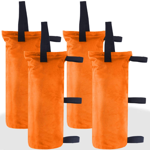 ABCCANOPY bolsa de peso frontal naranja mostrando diseño y asa, útil para estabilizar toldos