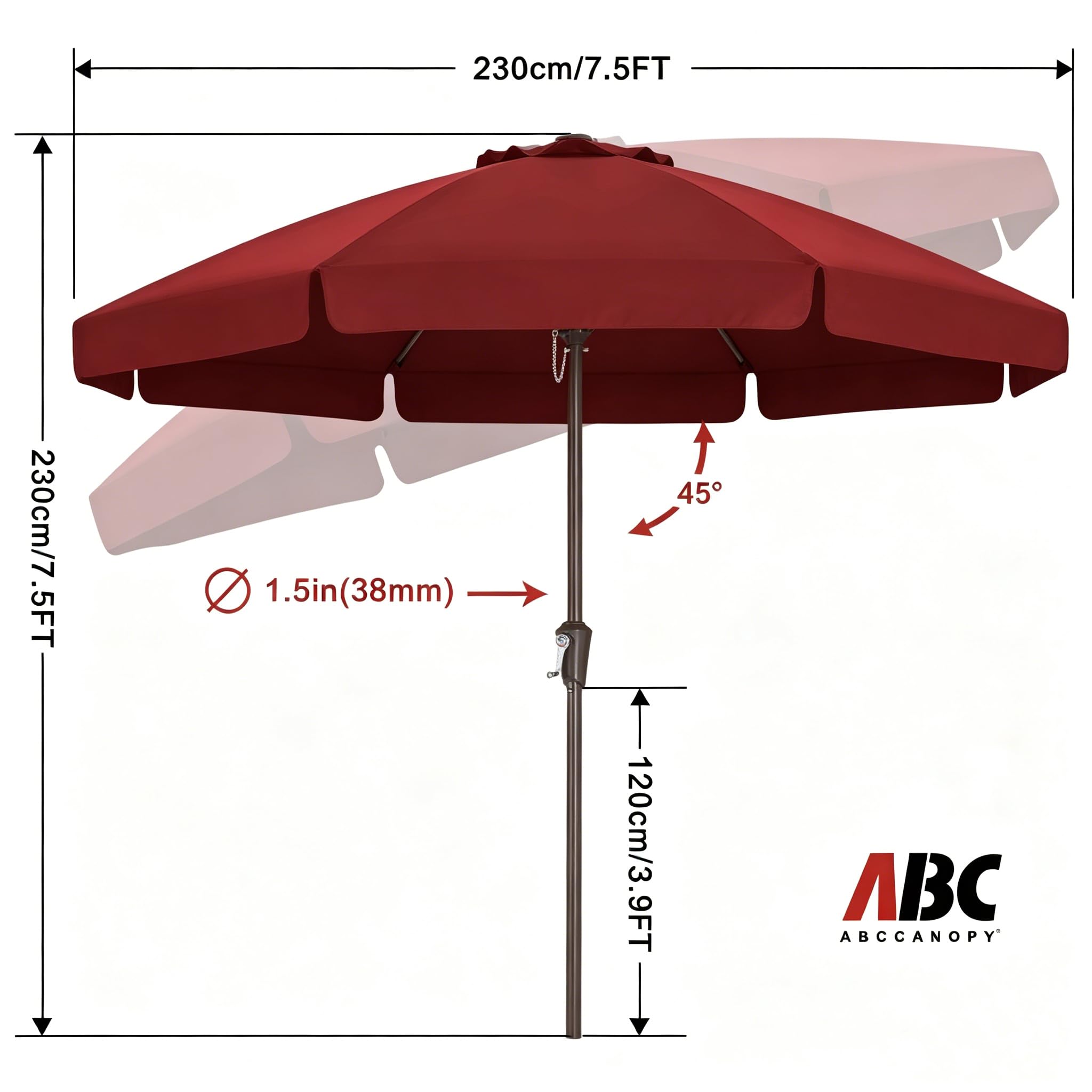 ABCCANOPY comparación de tamaño con mesa para elegir compatibilidad