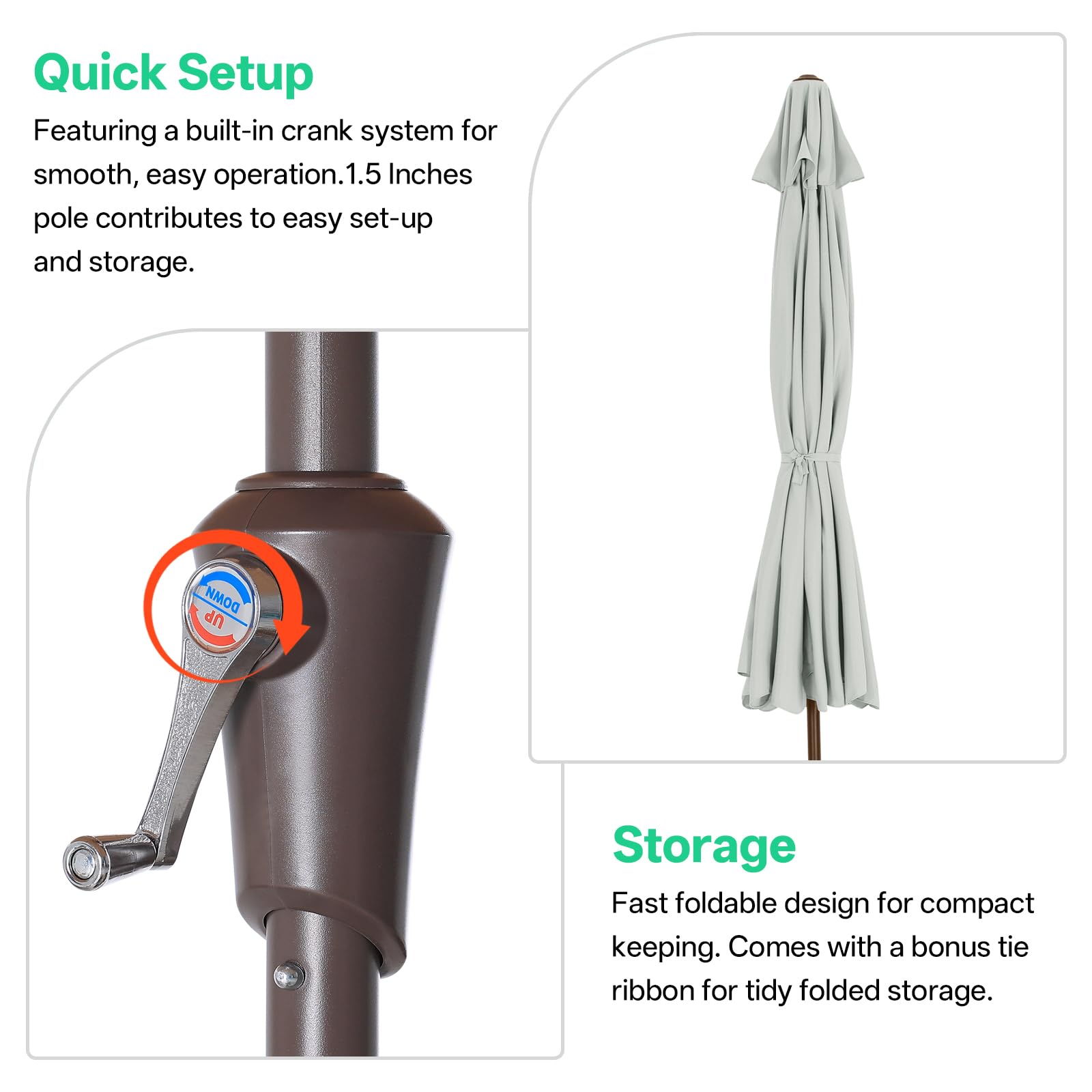 ABCCANOPY comparación de tamaño con mesa para 4 a 6 sillas claramente visible