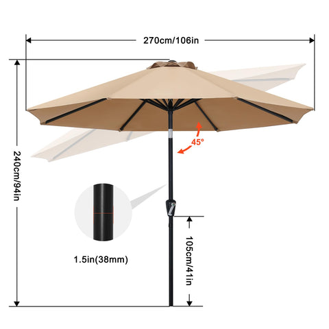ABCCANOPY comparación de tamaño con mesa para cubrir 2-4 sillas