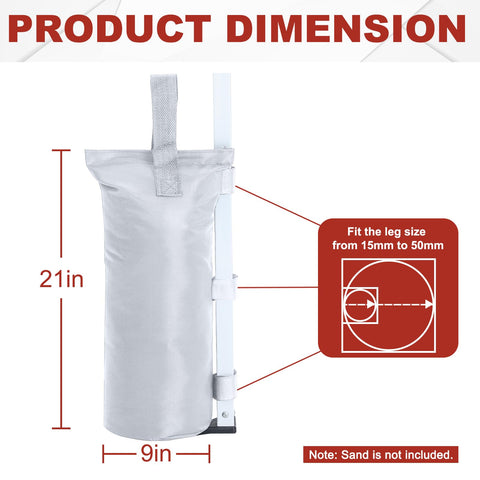 ABCCANOPY funda junto a una regla para comparar tamaño y capacidad de carga