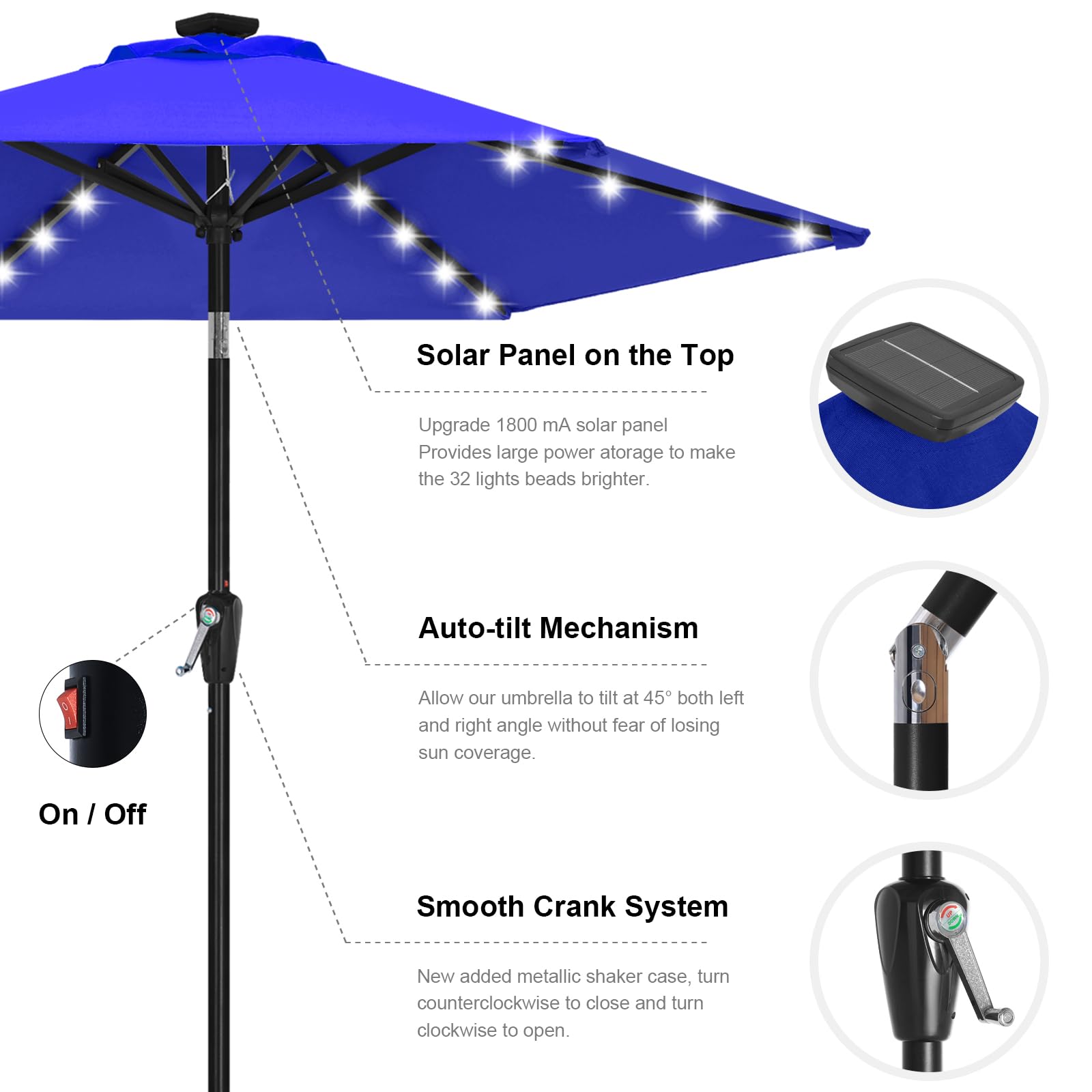 ABCCANOPY sombrilla colocada en patio con mesa de seis, uso real