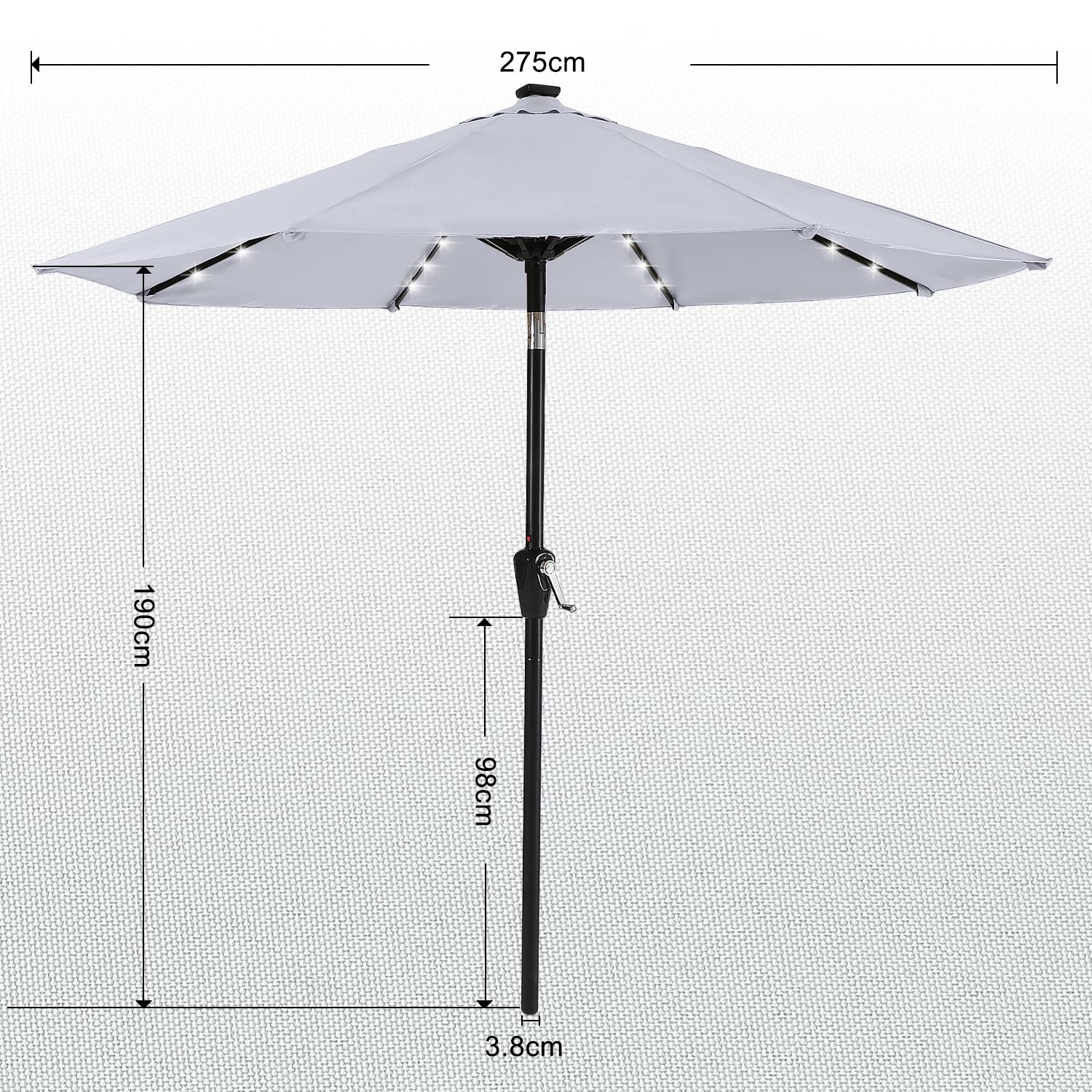 ABCCANOPY primer plano de LEDs en costilla mostrando iluminación homogénea