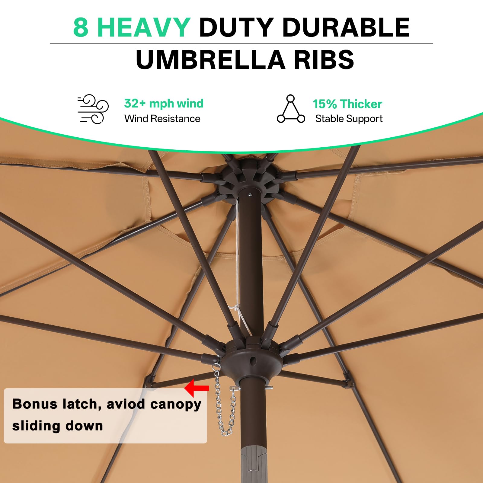 ABCCANOPY instalada en mesa de jardín con sombra para comensales