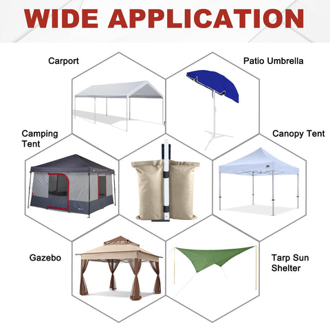 ABCCANOPY bolsas sujetando pata de toldo, estabilidad en condiciones ventosas