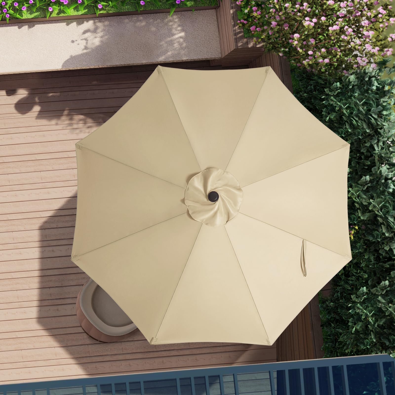 ABCCANOPY cubierta instalada en sombrilla de jardín útil y estética
