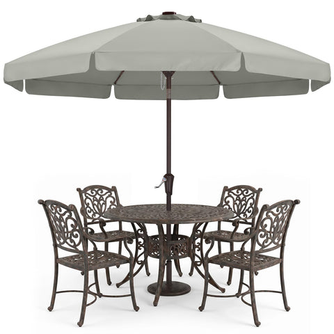 ABCCANOPY vista frontal de la sombrilla 9FT gris, sombra amplia y elegante