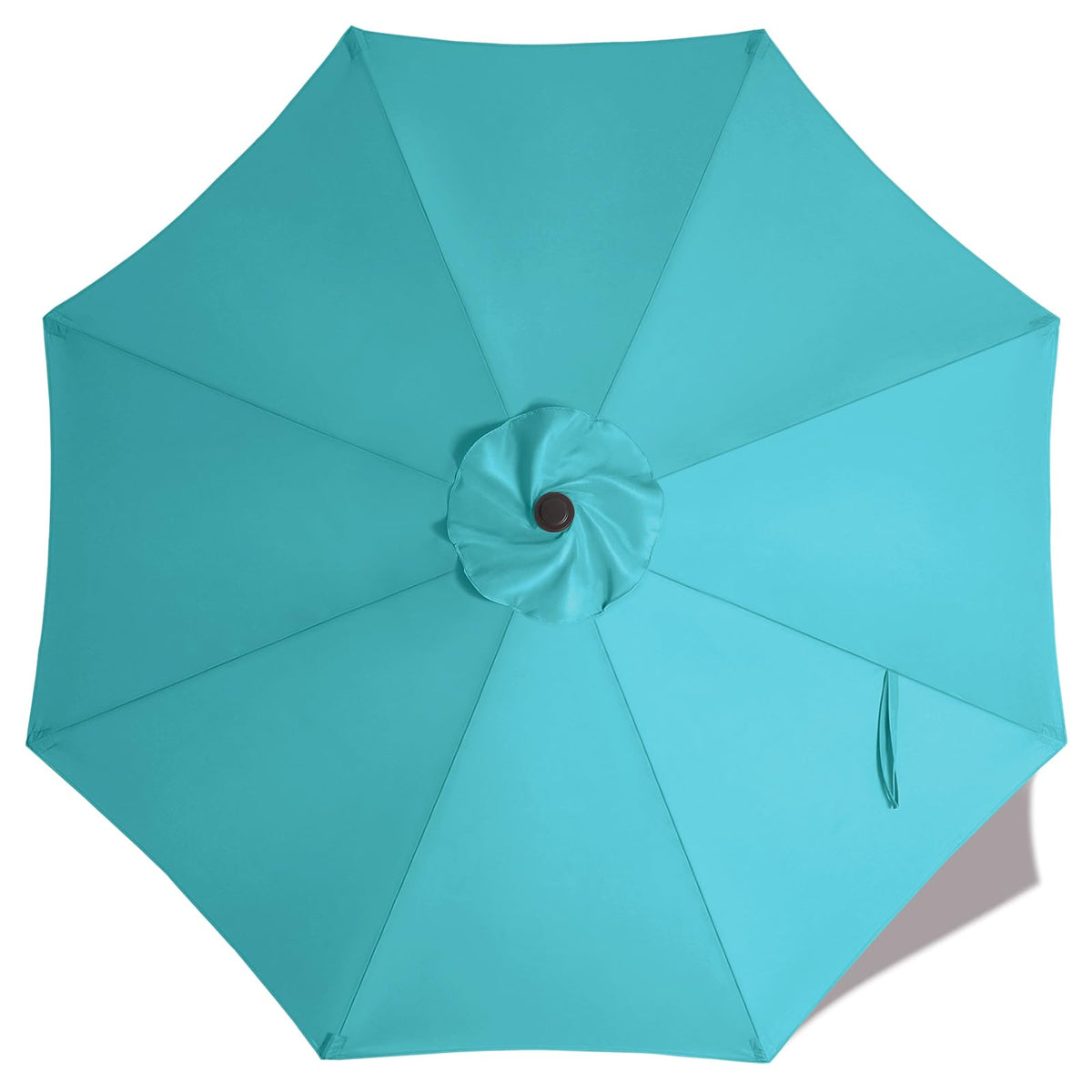 ABCCANOPY vista frontal de la cubierta turquesa con color uniforme y protección UV