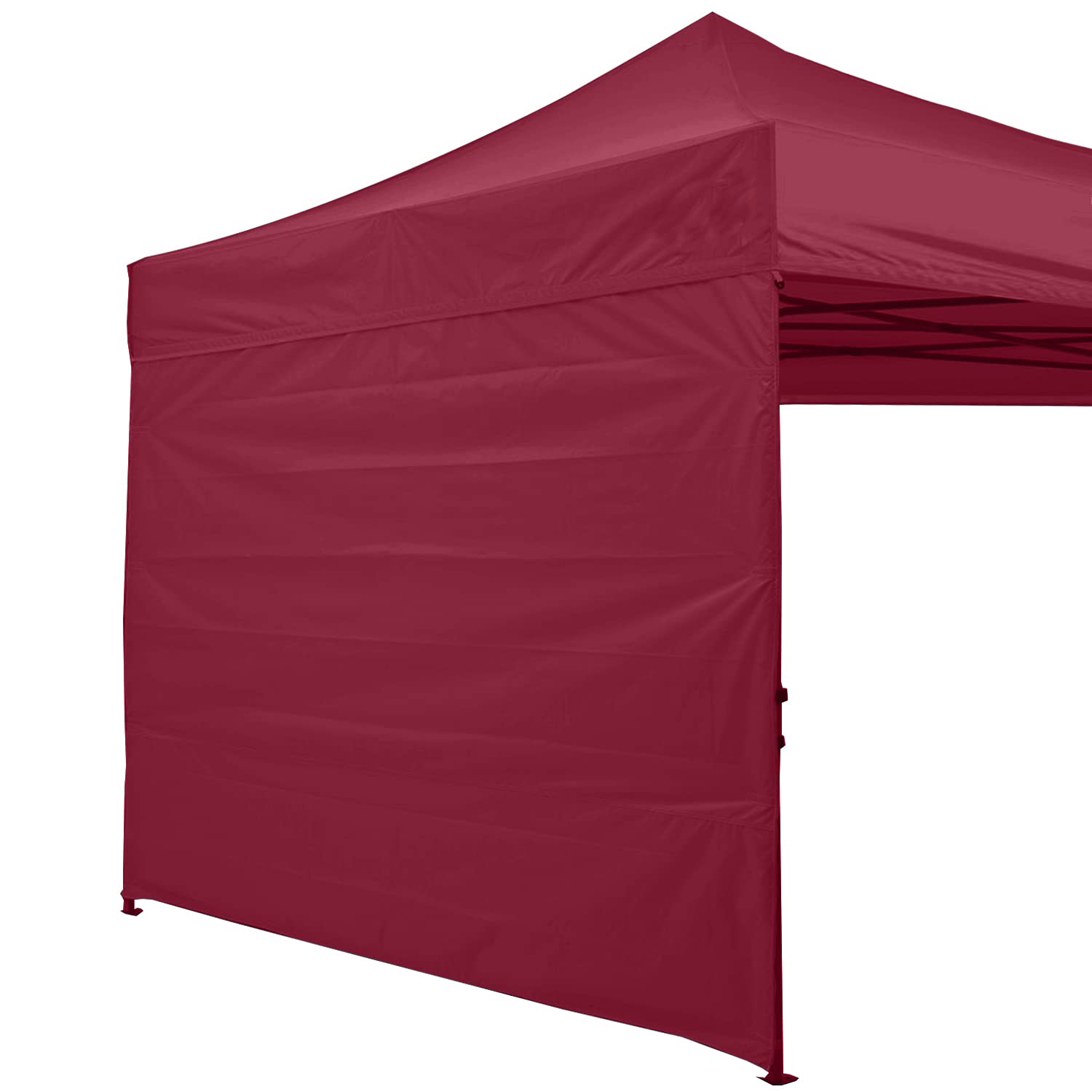 ABCCANOPY lona lateral frontal burgundy mostrando cobertura y color vibrante