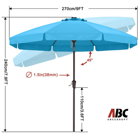 ABCCANOPY detalle de la manivela que facilita abrir y cerrar la sombrilla