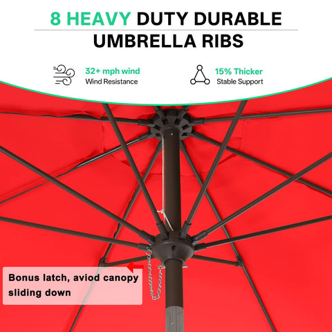 ABCCANOPY sombrilla inclinada sobre mesa ofreciendo sombra ajustable