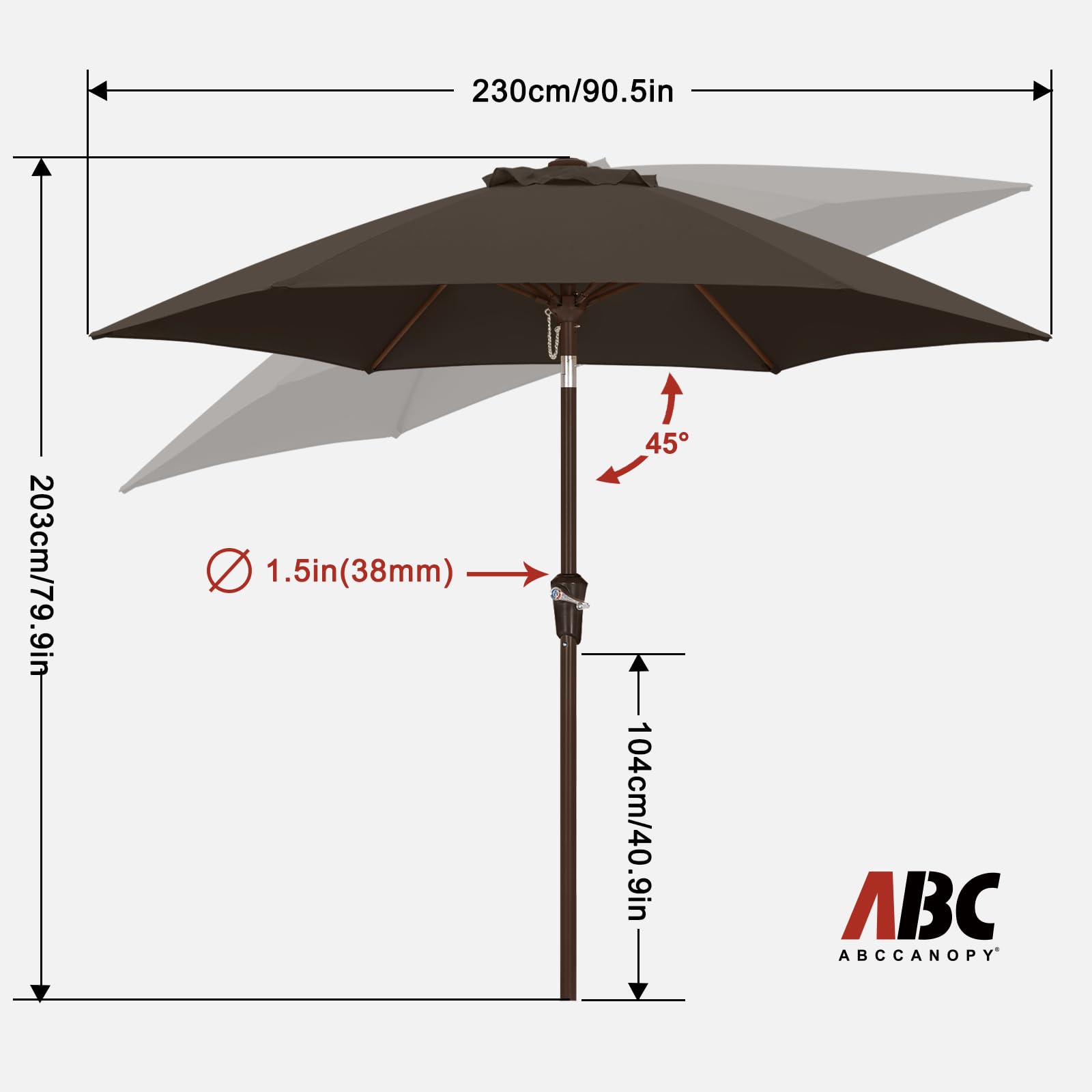 ABCCANOPY detalle del poste y varillas ilustrando solidez estructural