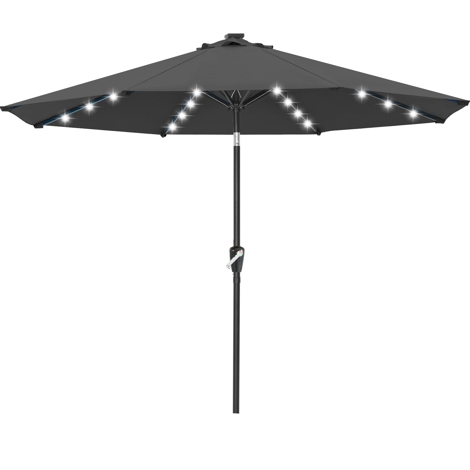 ABCCANOPY sombrilla 10FT vista frontal mostrando cobertura y color gris oscuro