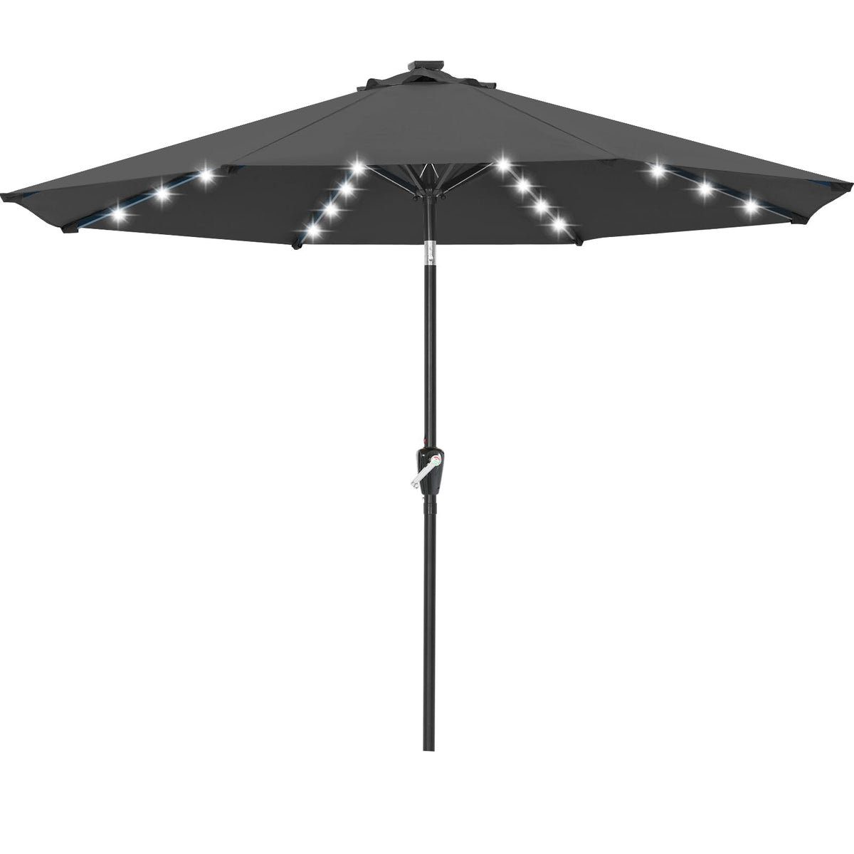 ABCCANOPY sombrilla 10FT vista frontal mostrando cobertura y color gris oscuro
