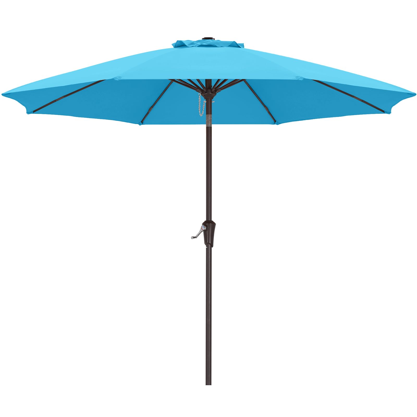 ABCCANOPY vista frontal de la sombrilla 9ft mostrando cobertura amplia y protección
