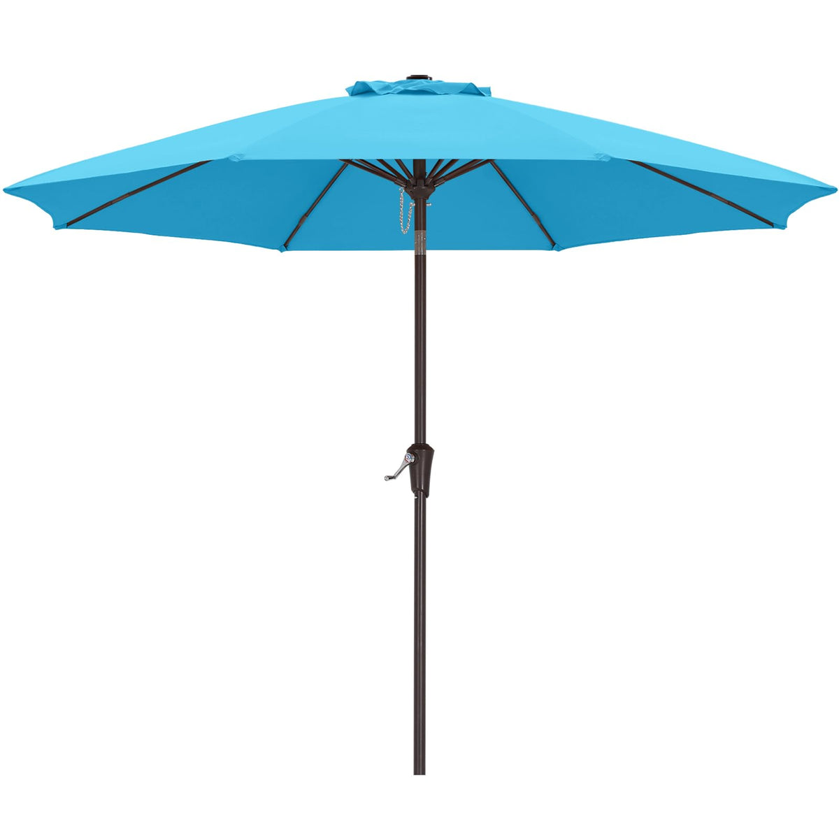 ABCCANOPY vista frontal de la sombrilla 9ft mostrando cobertura amplia y protección