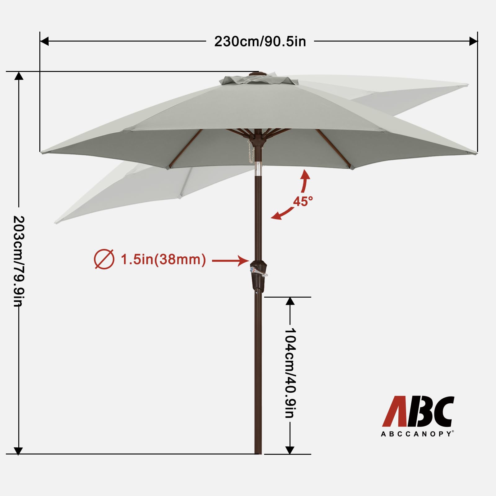 ABCCANOPY sombrilla instalada en patio generando sombra para sillas